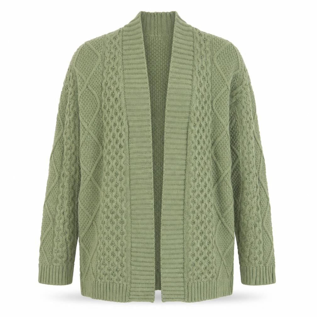 Next Womens Green Chunky Knit Open Cardigan Size S