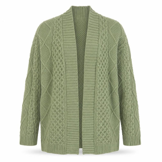 Next Womens Green Chunky Knit Open Cardigan Size S
