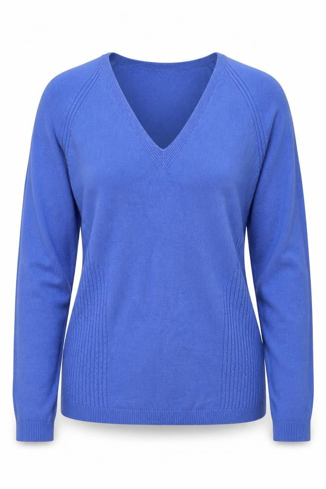 Marks & Spencer Women Blue V-Neck Long Sleeve Pullover Jumper Size 12