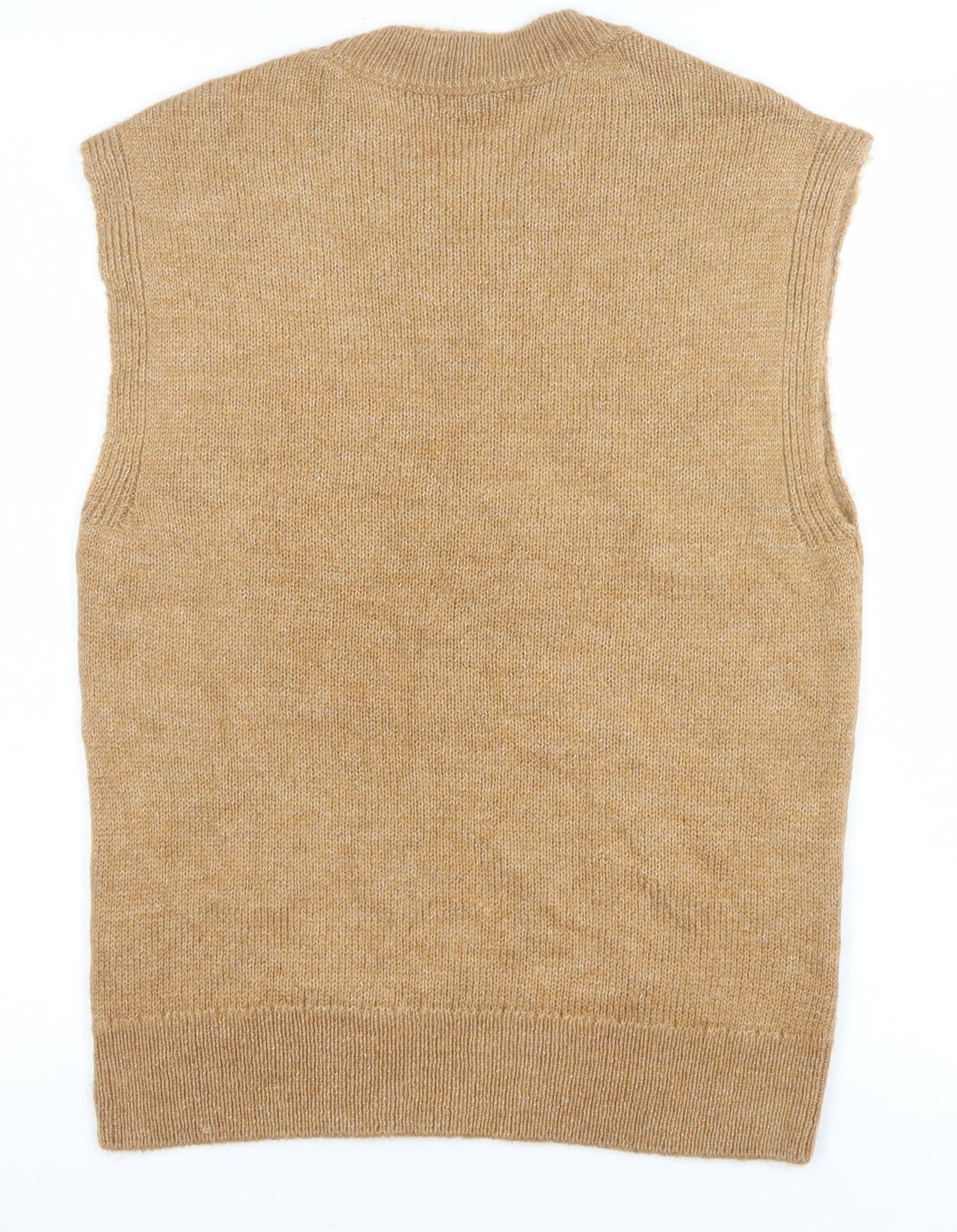 Tu Woman Beige Cable-Knit Sleeveless Vest Jumper Size 8
