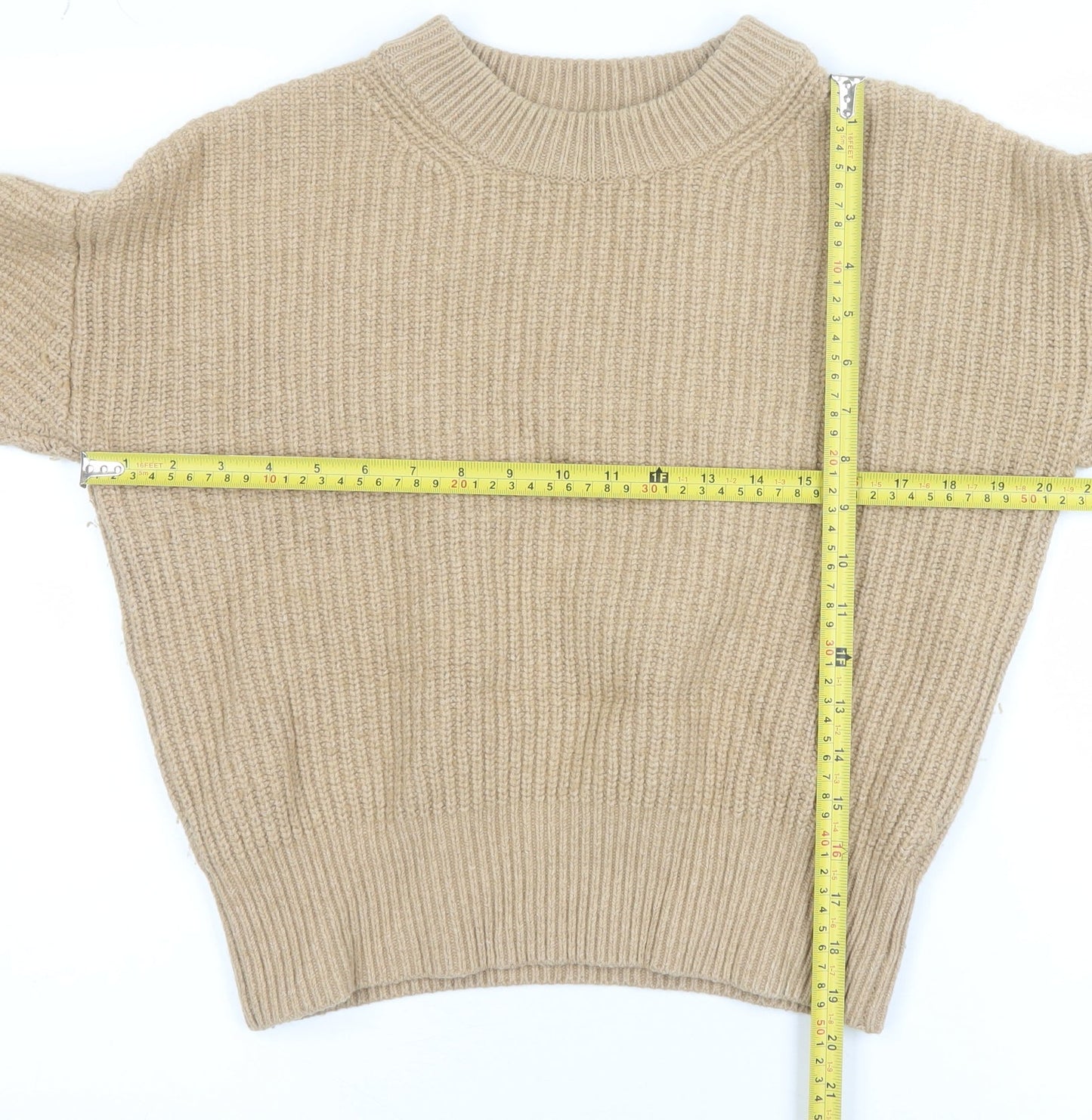 Madewell Women Beige Chunky-Knit Pullover Jumper S
