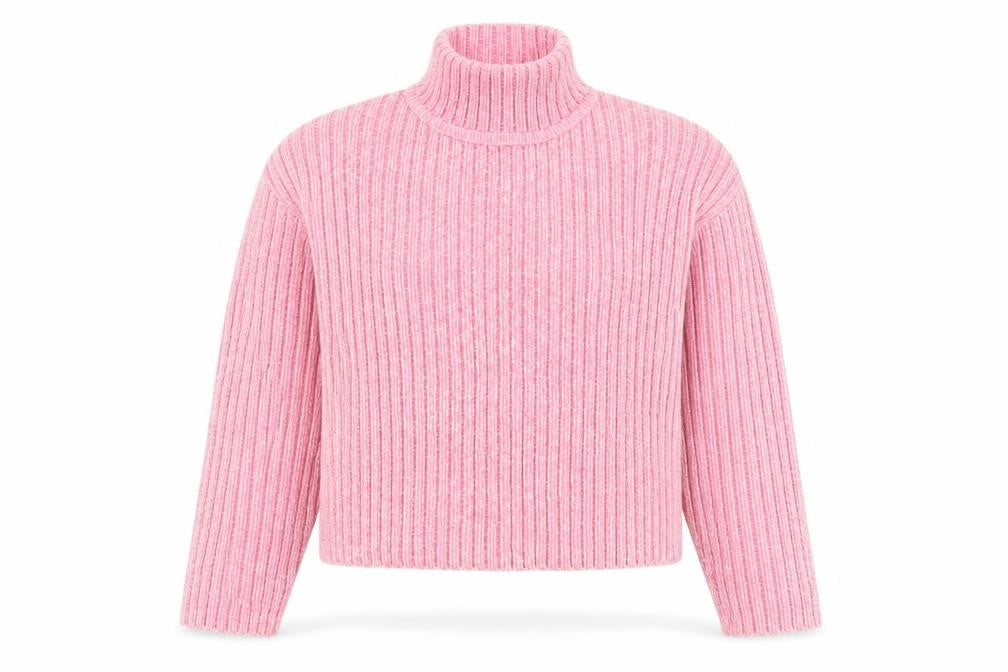 Pep&Co Women’s Pink Mock Neck Ribbed Pullover Jumper Size S 8-10