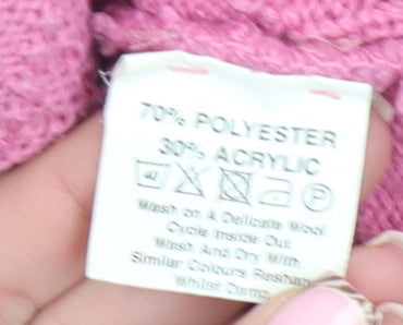 Beaumonde Girls Pink Cable Knit Button Cardigan 10-12 Years Polyester Blend