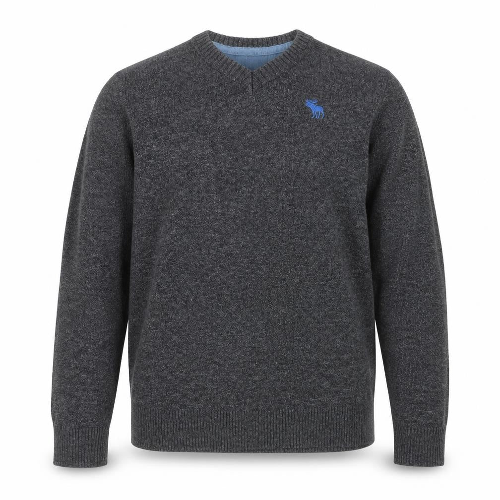 Abercrombie & Fitch Kids Boys Grey V-Neck Jumper XL/16 Cotton Blend