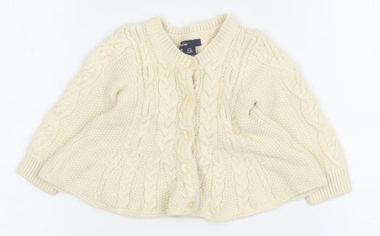 Gap Baby Ivory Cable Knit Cotton Cardigan 12-18 Months Unisex