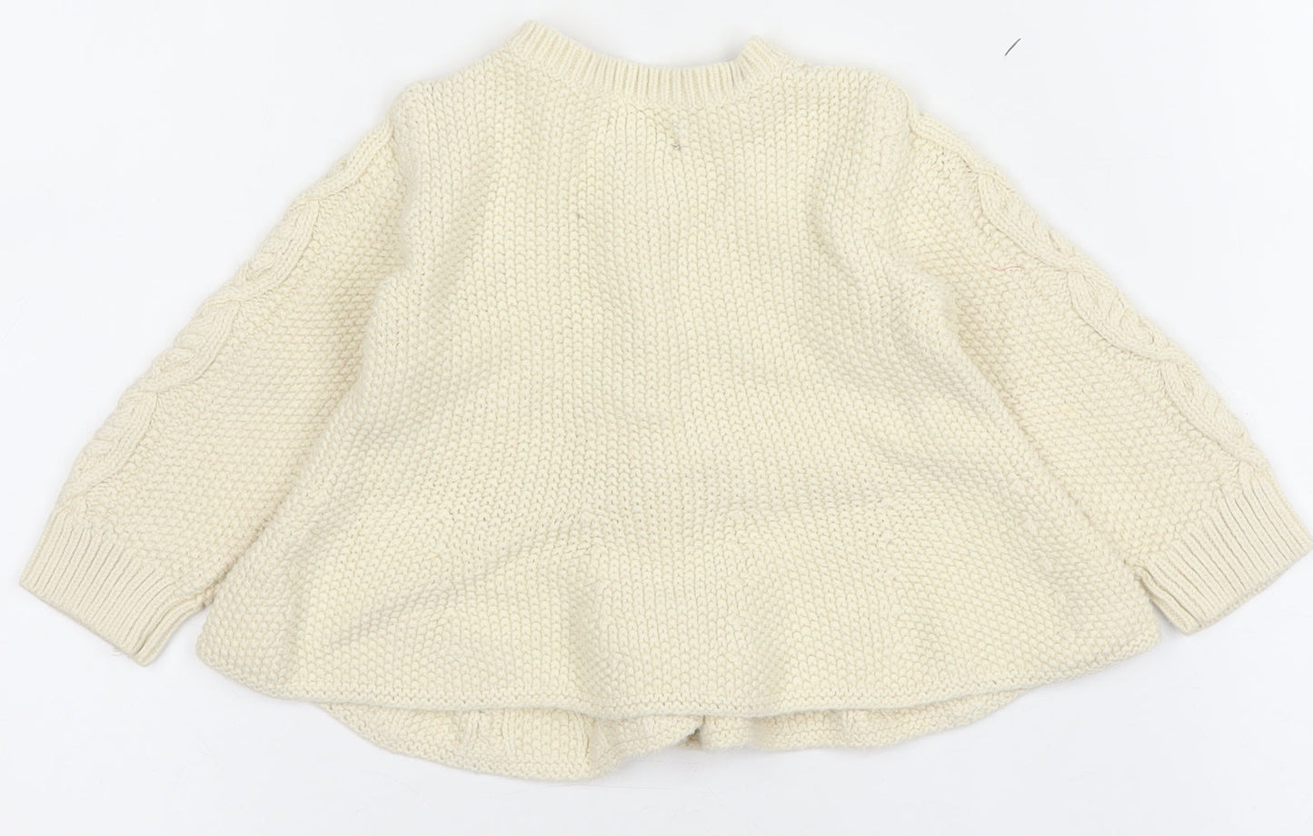 Gap Baby Ivory Cable Knit Cotton Cardigan 12-18 Months Unisex