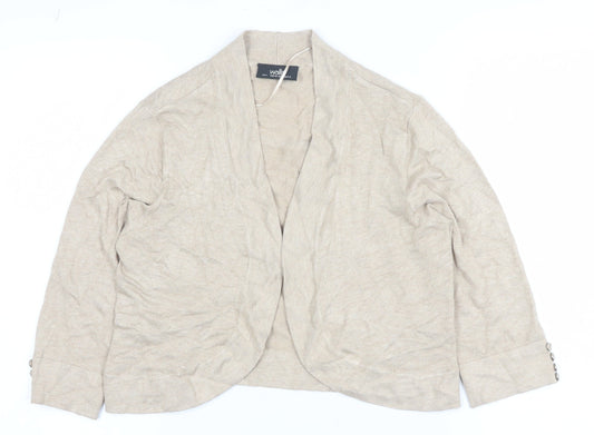 Wallis Women's Beige Open Front Cardigan UK S Long Sleeve Knit