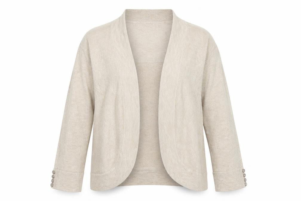 Wallis Women's Beige Open Front Cardigan UK S Long Sleeve Knit