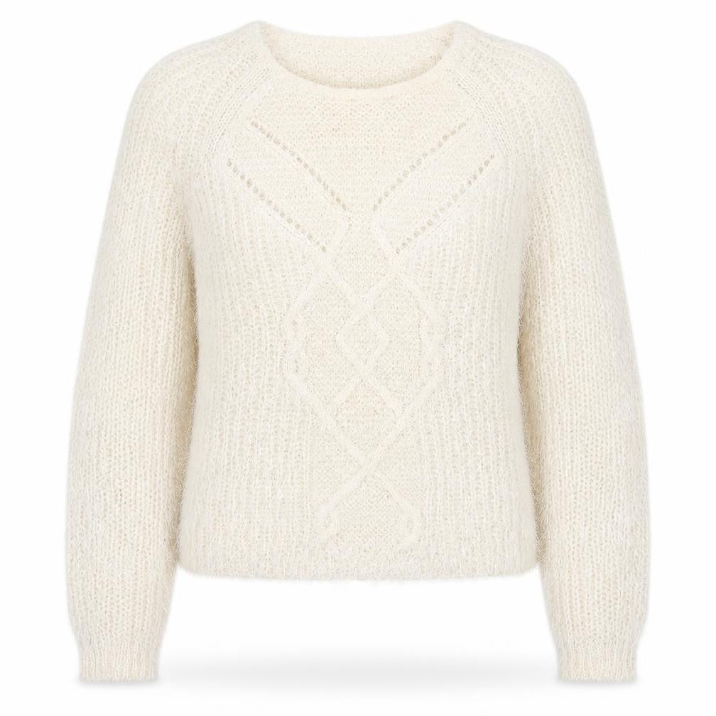 Marks & Spencer Women’s Ivory Cable-Knit Pullover Jumper Size 14