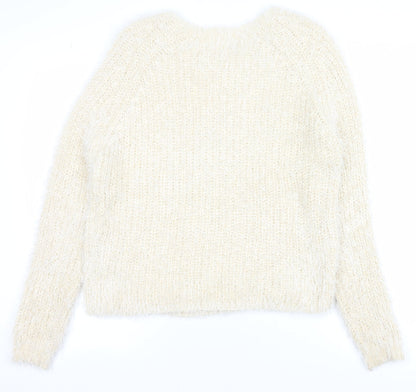 Marks & Spencer Women’s Ivory Cable-Knit Pullover Jumper Size 14