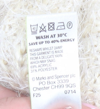 Marks & Spencer Women’s Ivory Cable-Knit Pullover Jumper Size 14