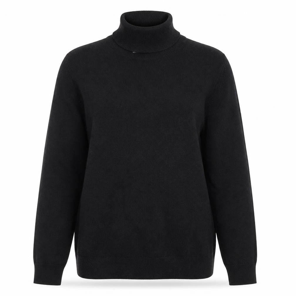 Marks & Spencer Women's Black Roll Neck Cotton Jumper Size S