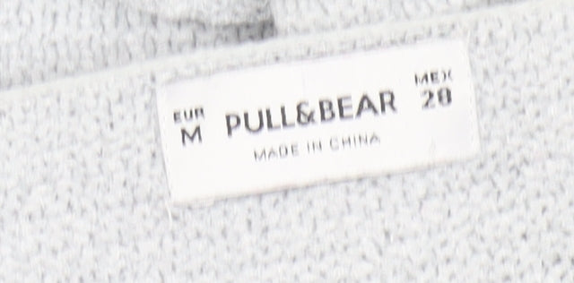 Pull&Bear Womens Grey Knit Pullover Jumper Size 12 Relaxed Fit
