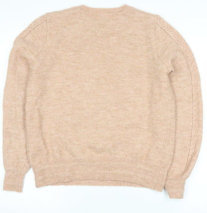 La Redoute Womens Beige Alpaca Blend Cable Knit Jumper M