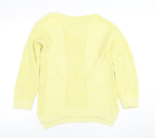 Marks and Spencer Women's Yellow Cotton Knit Jumper S
