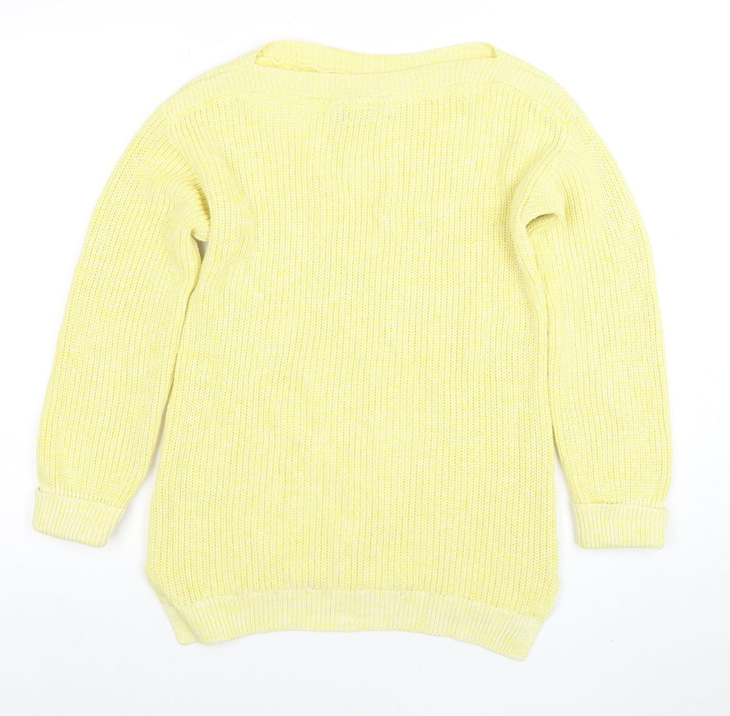 Marks and Spencer Women's Yellow Cotton Knit Jumper S