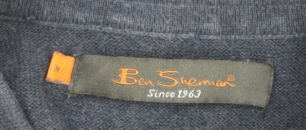 Ben Sherman Men's Blue Cotton Knit Polo Shirt Size M Short Sleeve