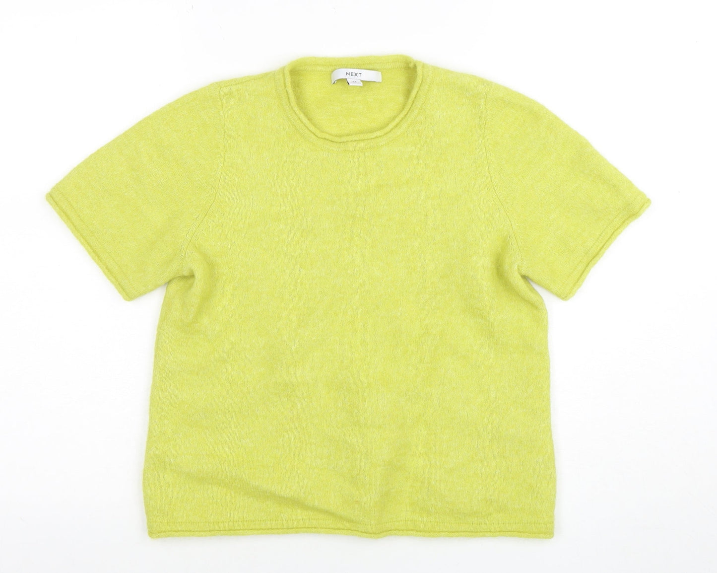 Next Womens Yellow Short Sleeve Cotton Blend Knit T-Shirt M