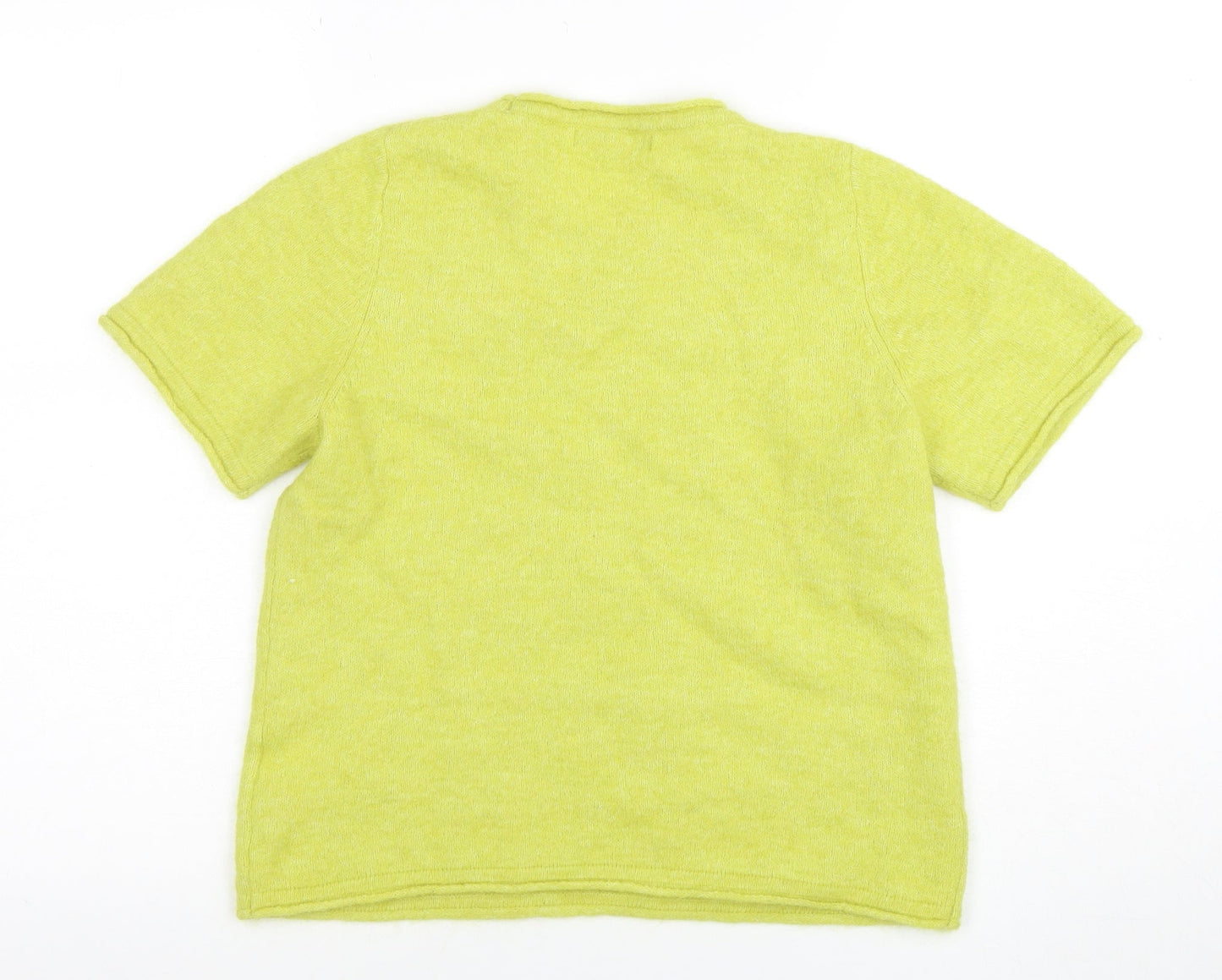 Next Womens Yellow Short Sleeve Cotton Blend Knit T-Shirt M