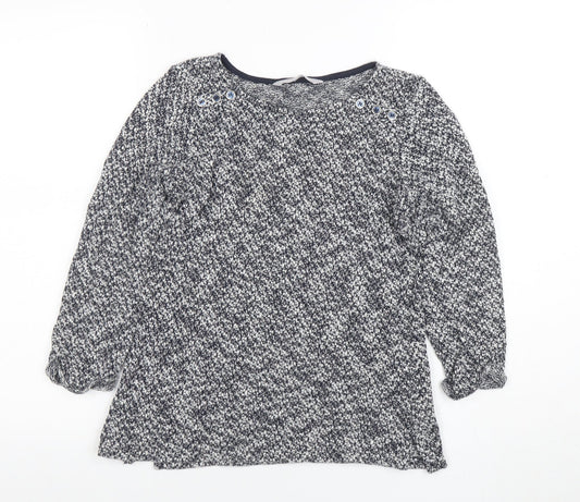 Red Herring Women's Blue Knit Button Detail Jumper Size 10