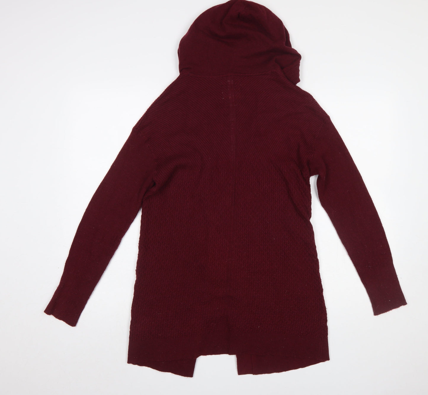 Mantaray Women's Red Hooded Knit Cardigan Size 8 Long Sleeve
