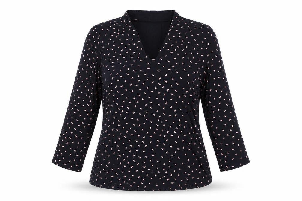 Hobbs Women's Black Floral V-Neck Wrap Blouse Size M