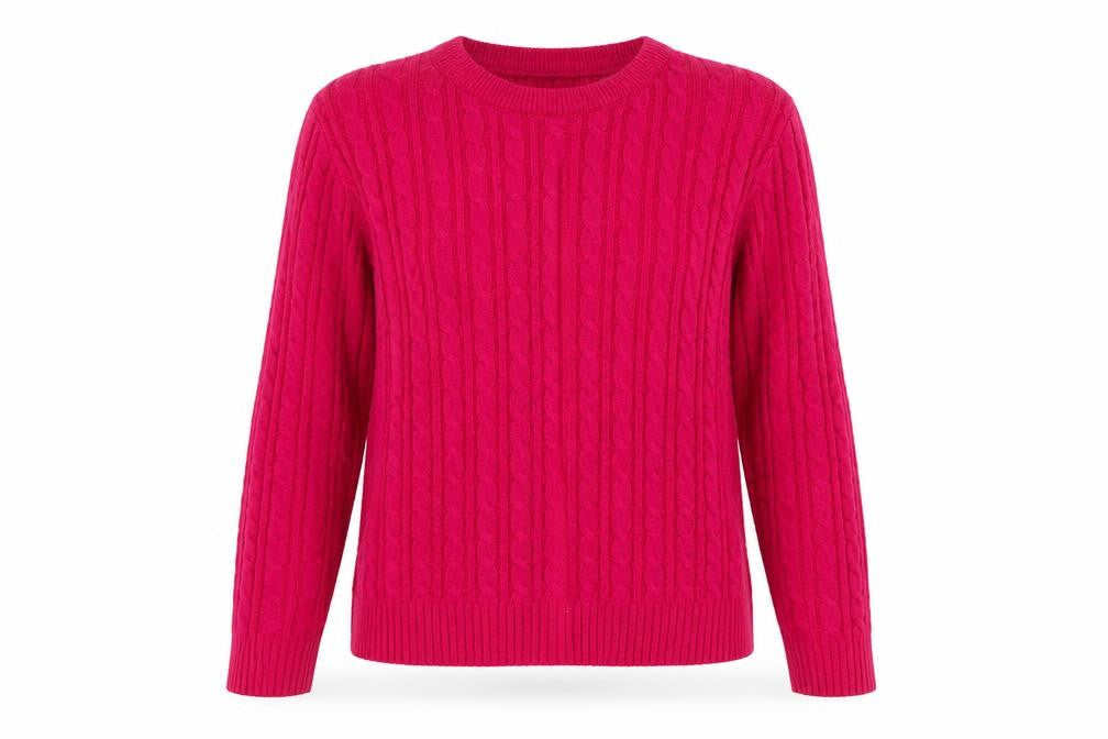 Pure & Natural Women's Pink Cable-Knit Pullover Jumper Size M
