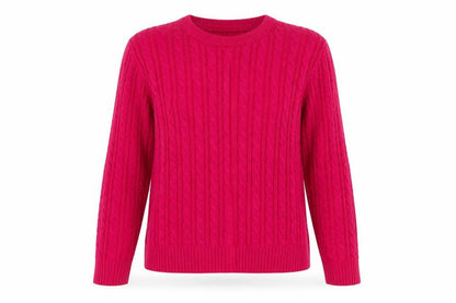 Pure & Natural Women's Pink Cable-Knit Pullover Jumper Size M
