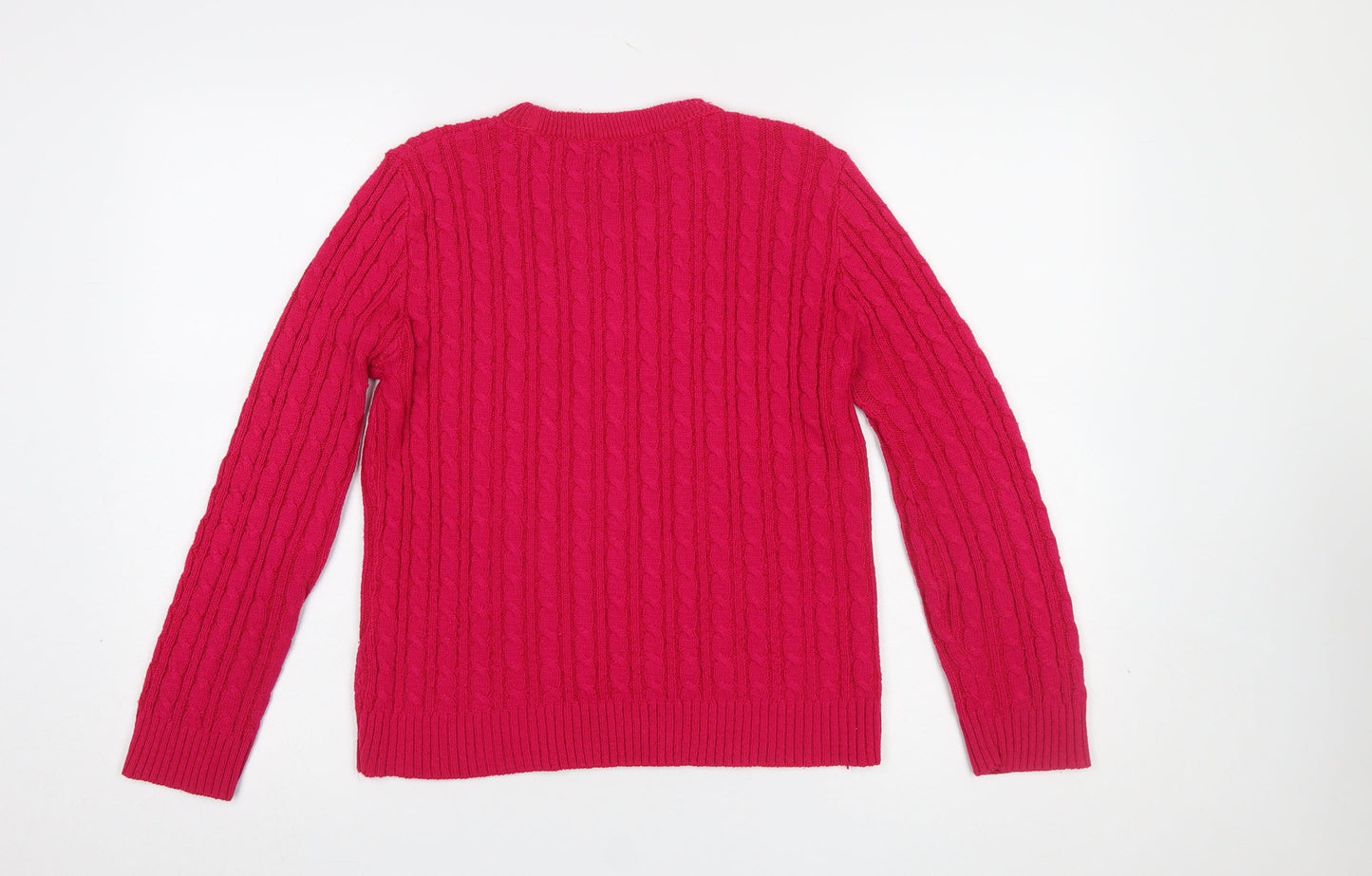 Pure & Natural Women's Pink Cable-Knit Pullover Jumper Size M