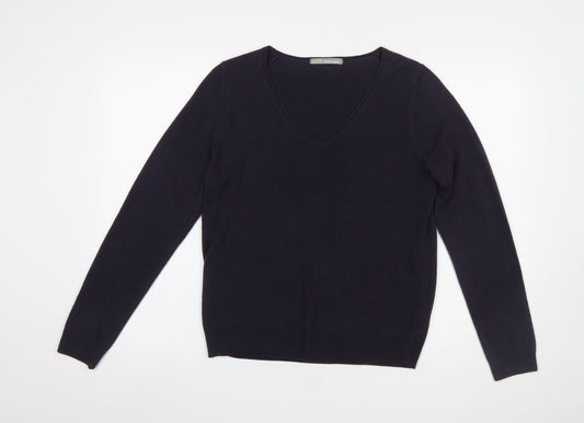 Marks and Spencer Women’s Purple V-Neck Acrylic Jumper UK 14