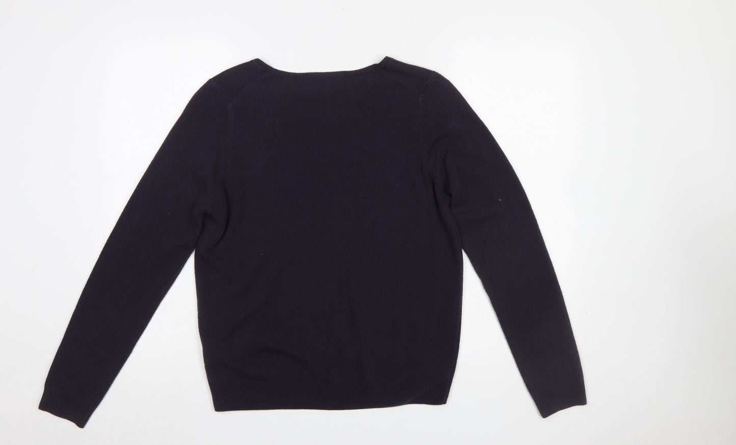 Marks and Spencer Women’s Purple V-Neck Acrylic Jumper UK 14