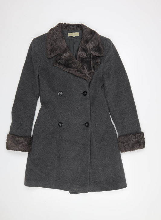 fe.male @ Jenners Women’s Grey Wool Cashmere Long Coat Size 10
