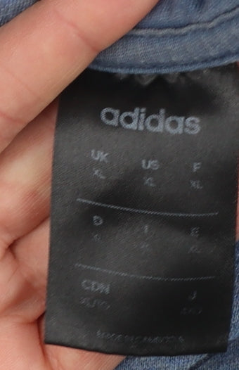 adidas Men’s Blue XL Pullover Hoodie Sweatshirt Logo Sportswear