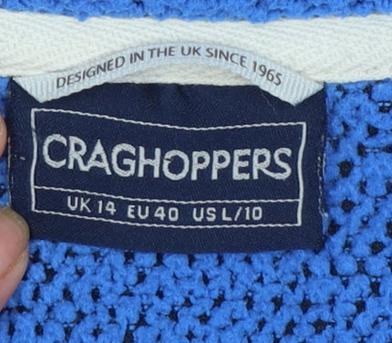 Craghoppers Women's Blue Fleece 1/4 Zip Pullover Sweatshirt UK 14