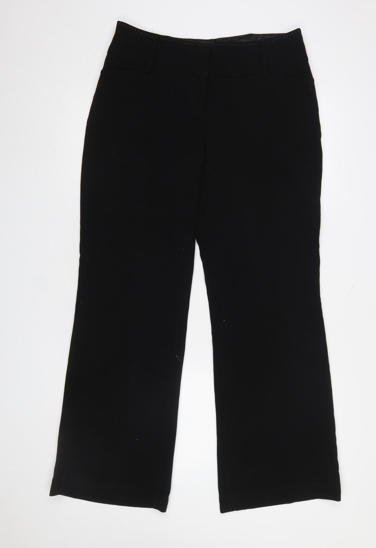 Next Women Black Straight Leg Dress Pants Size 14 Regular Work Trousers