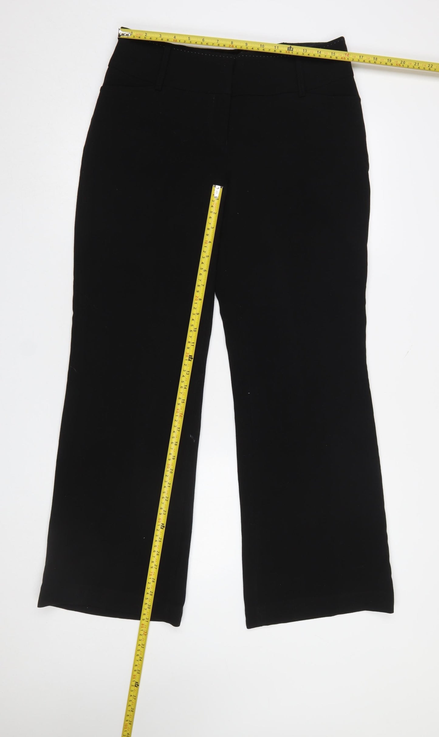 Next Women Black Straight Leg Dress Pants Size 14 Regular Work Trousers