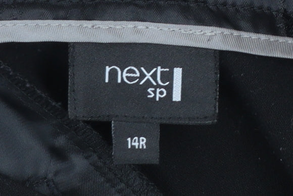 Next Women Black Straight Leg Dress Pants Size 14 Regular Work Trousers