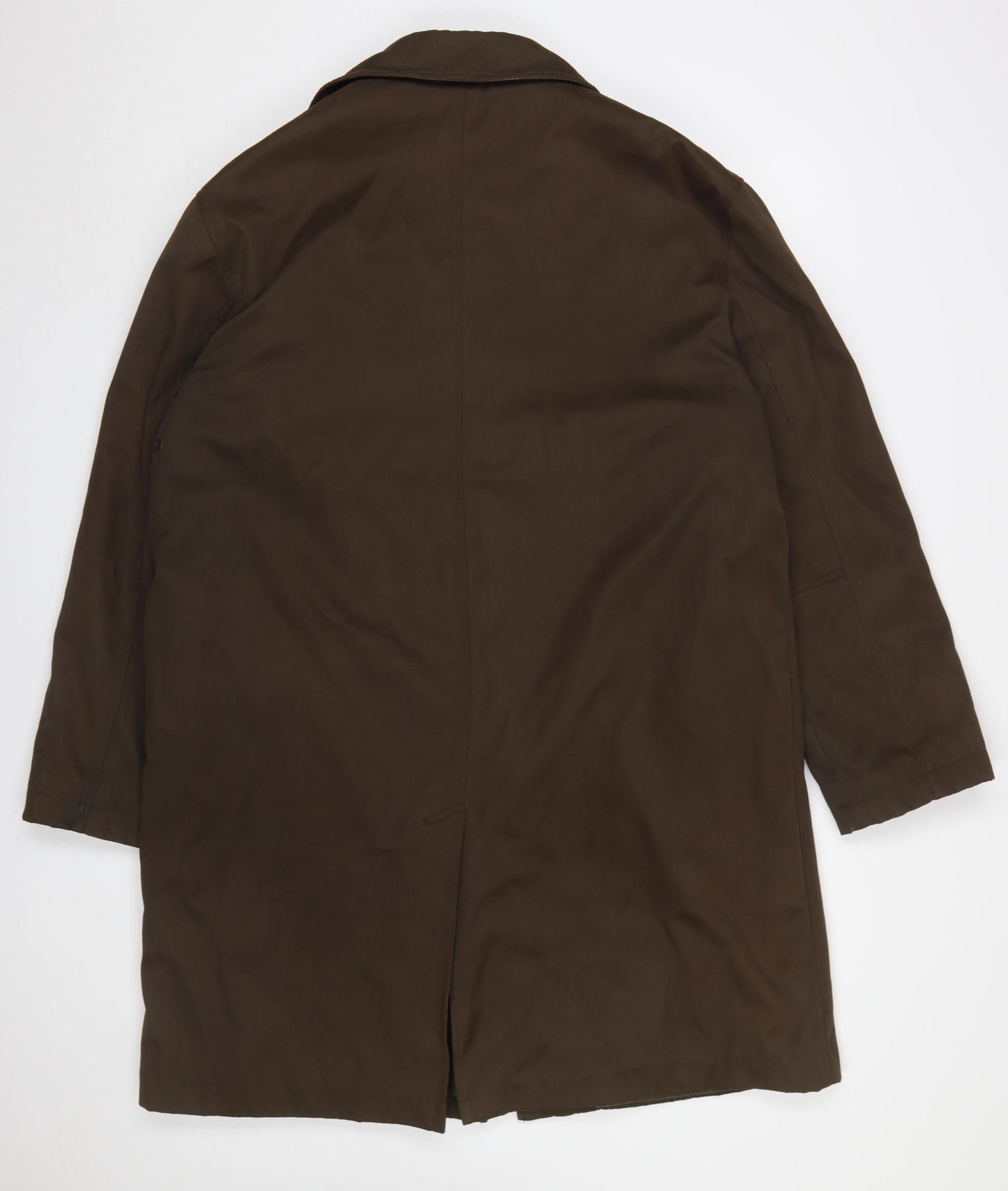 Paul Berman Men's Brown L Overcoat Classic Long Coat Polyester Blend