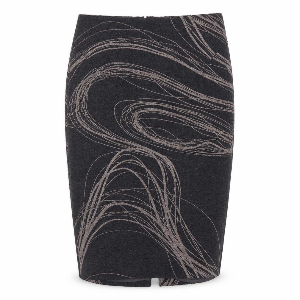 Jigsaw Women Grey Wool Pencil Skirt UK 10 Lined Workwear