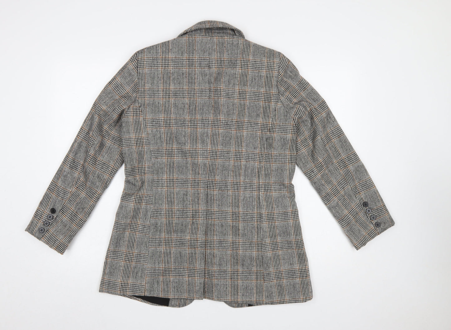 Maison d'Amélie Women's Grey Checked Wool Blend Single-Breasted Blazer XS