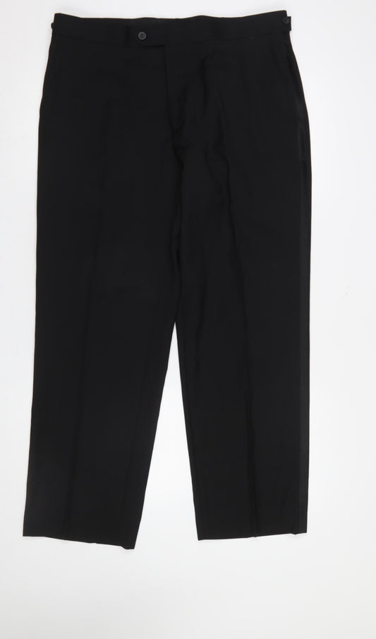 Taylor & Wright Men's Black 36S Formal Dress Trousers