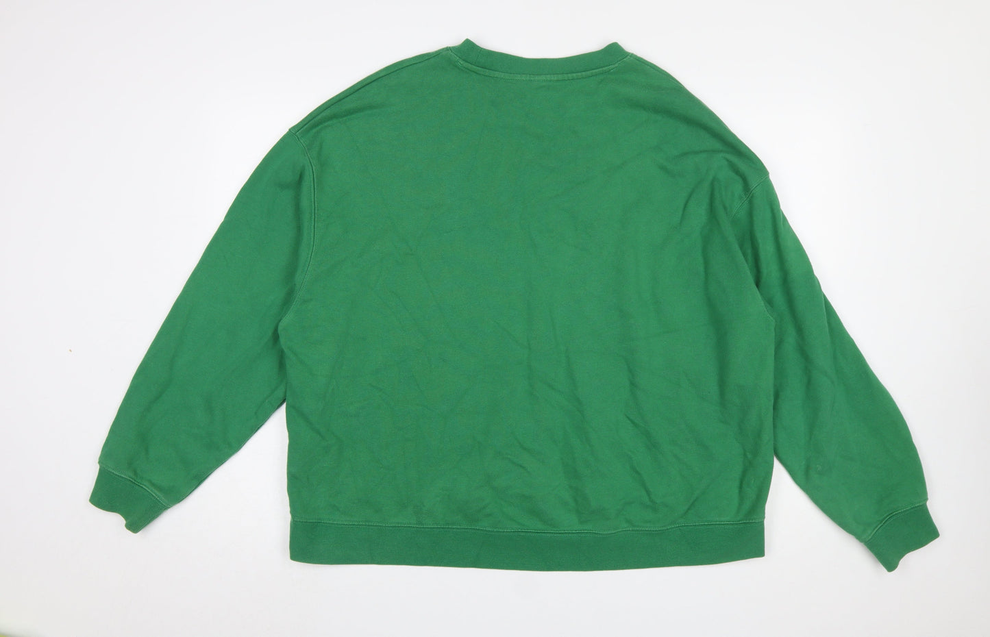 H&M Women's Green Self Care Club Graphic Pullover Sweatshirt XL