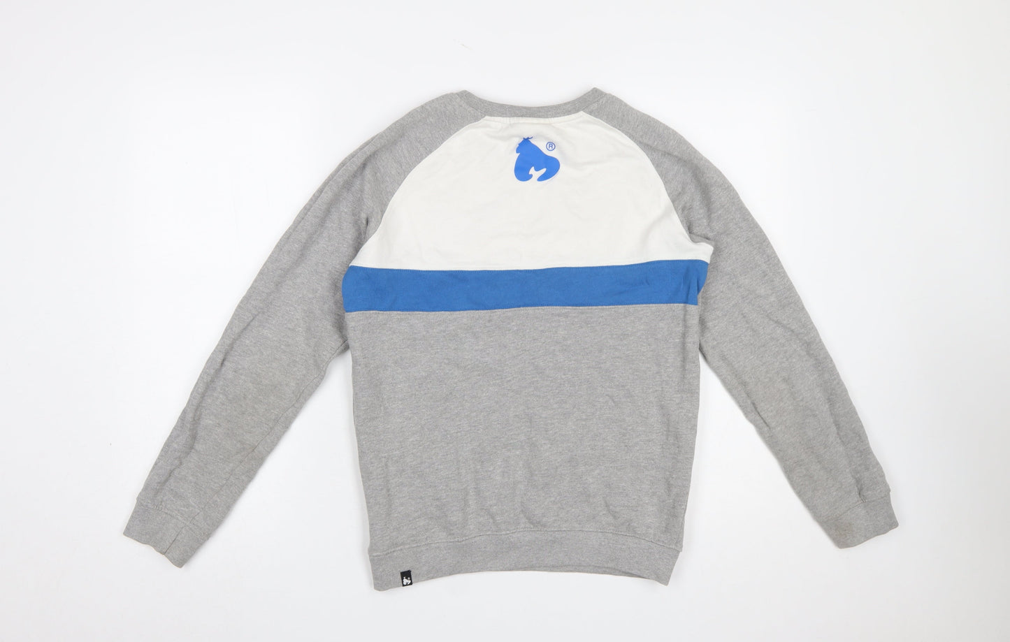 Money Boys Grey Colourblock Logo Sweatshirt 14-15 Years Pullover Crew Neck