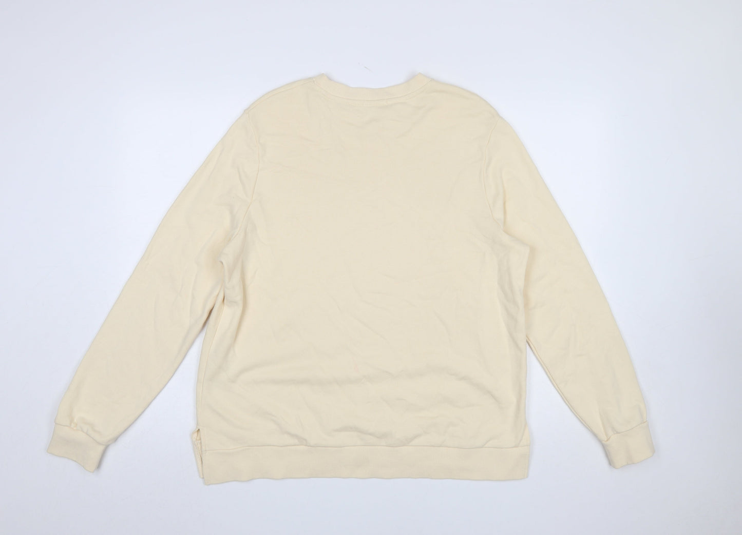 Bossini Women Beige Crew Neck Pullover Sweatshirt XL Cotton Casual