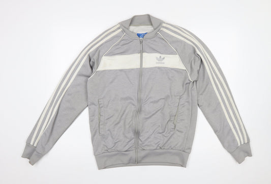 Adidas Men's Grey Full Zip Sweatshirt Medium Classic Logo