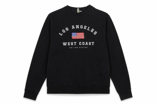 Front view of ASOS Women Black Los Angeles West Coast Cotton Sweatshirt UK 10