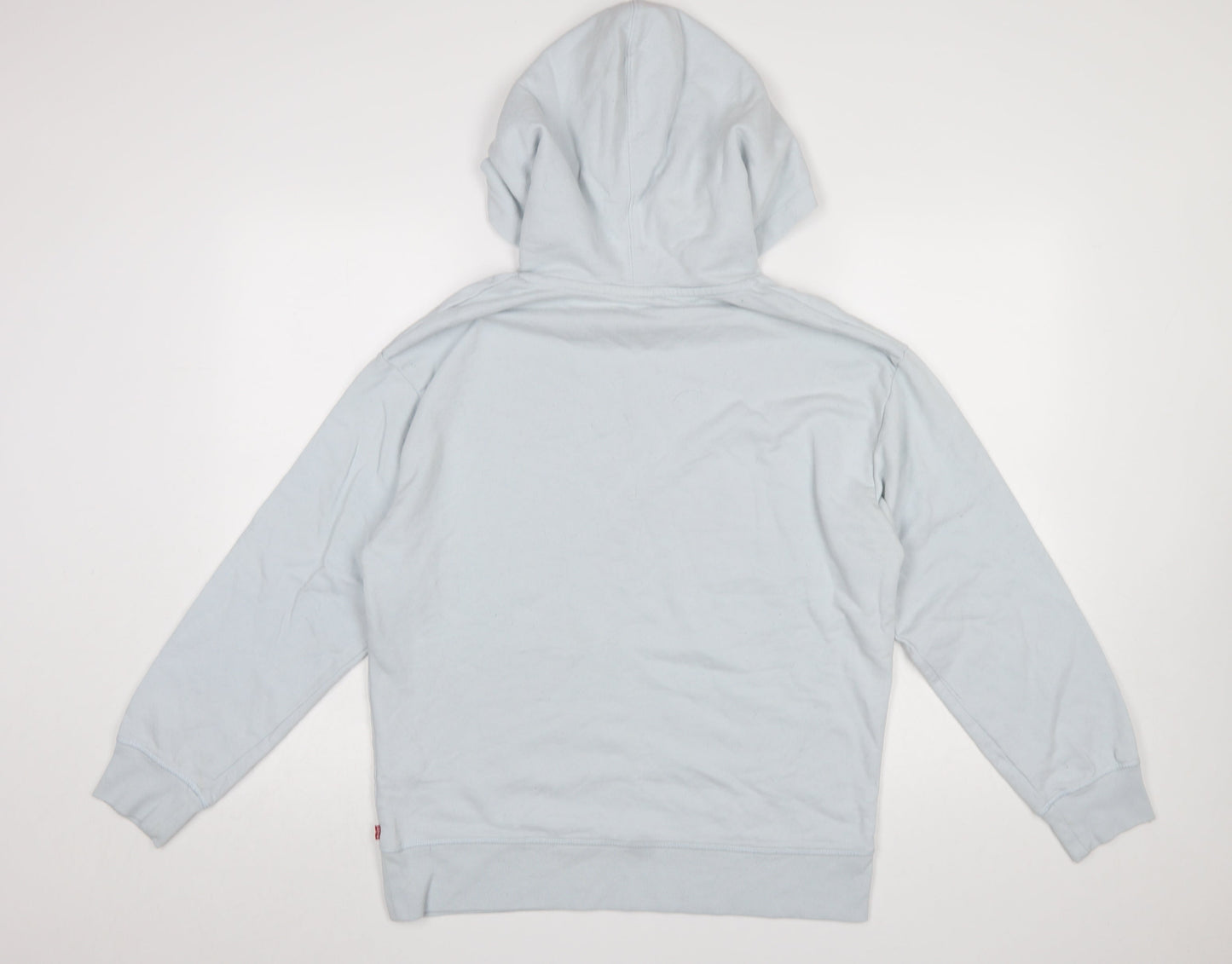 Levi's Women Blue Pullover Hoodie Medium Cotton Blend Graphic Print
