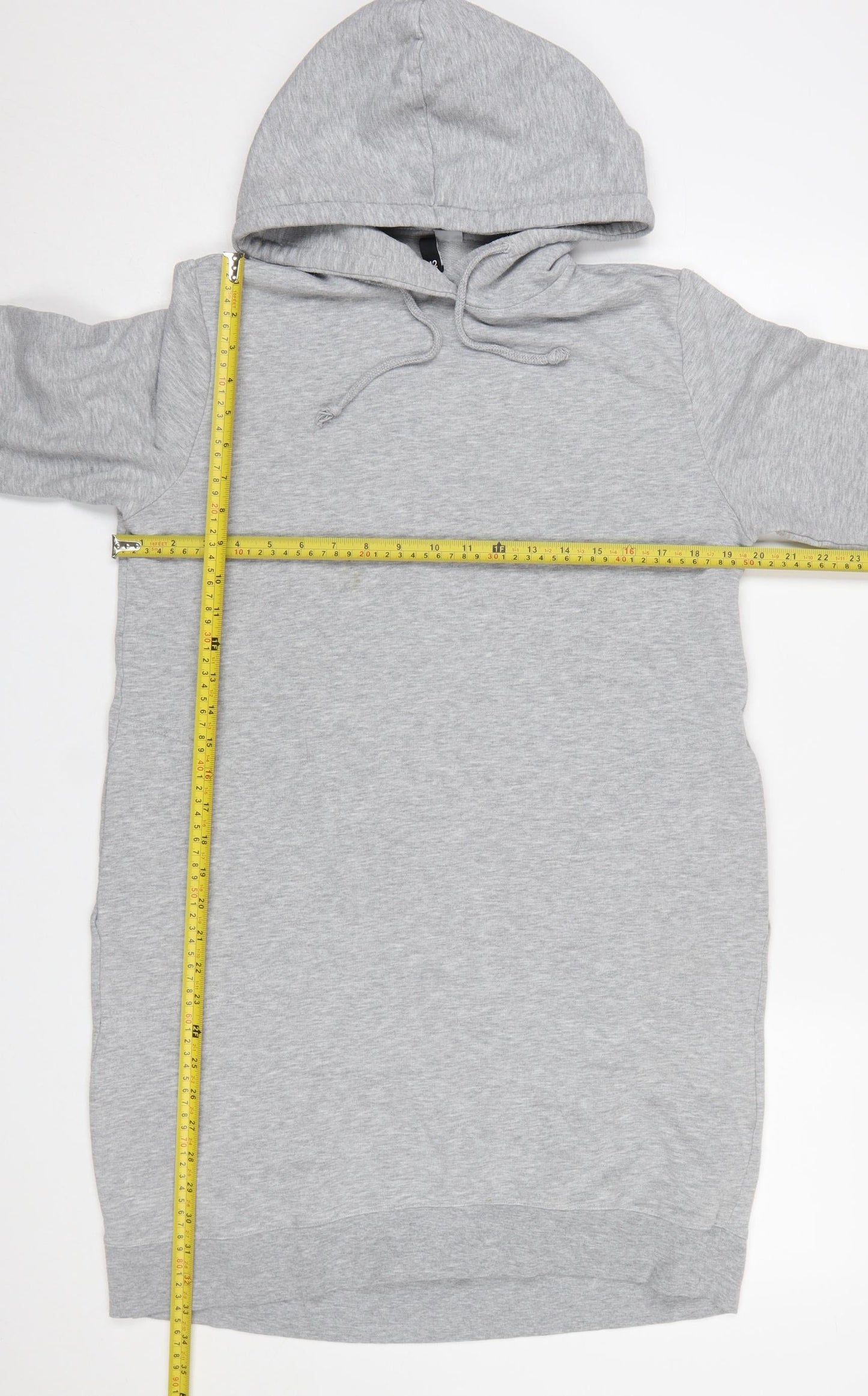 H&M Women’s Grey Hoodie T-Shirt Dress Size 12 Casual Long Sleeve