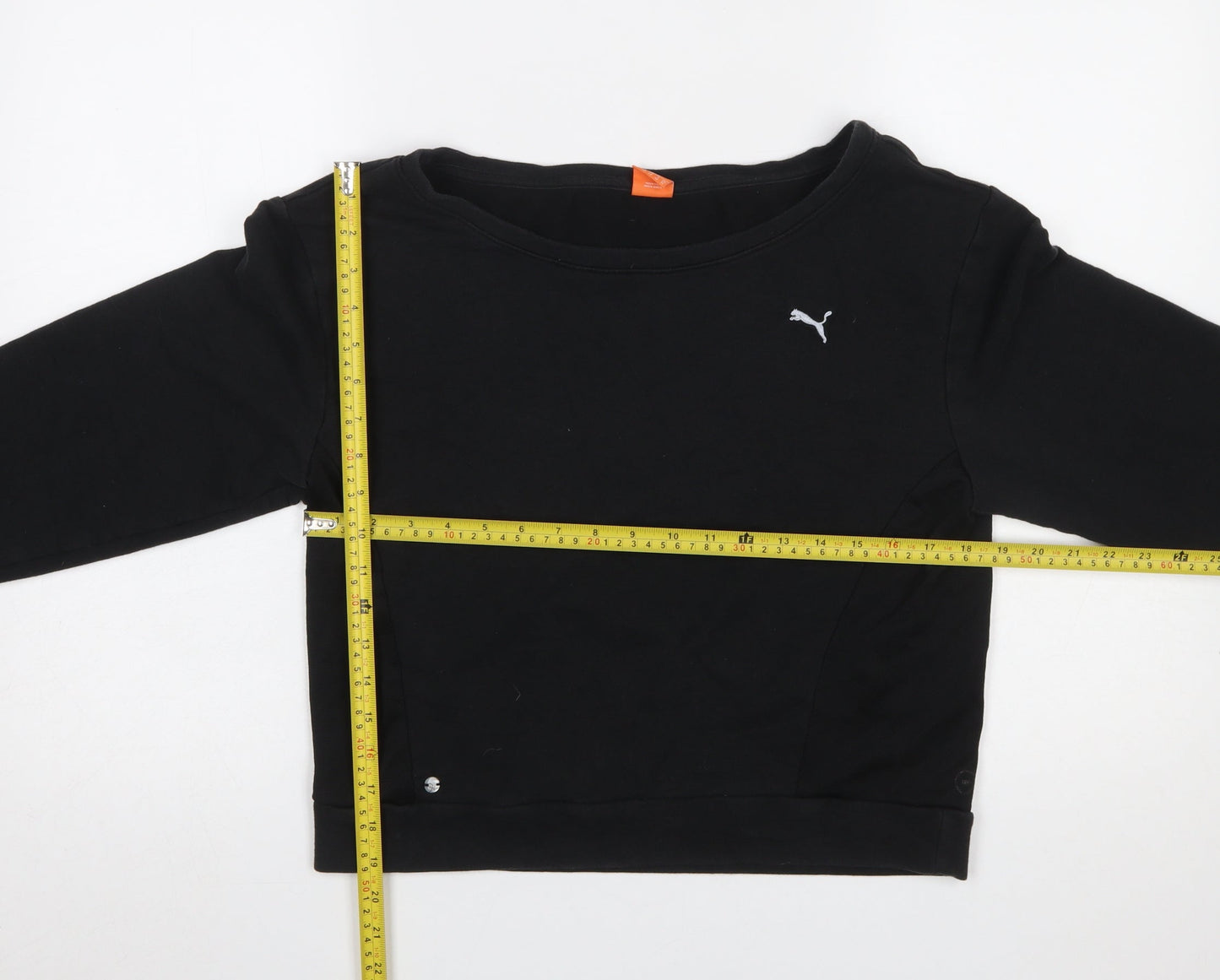 Puma Women's Black Crew Neck Long Sleeve Pullover Sweatshirt Size 14