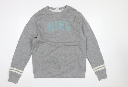 Nike Men's Grey Crew Neck Regular Fit Sweatshirt Medium